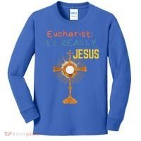 Front My Lord Monstrance Back Eucharist ItS Really Jesus Kids Long Sleeve Shirt thumb 0