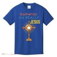 Front My Lord Monstrance Back Eucharist ItS Really Jesus Kids T-Shirt thumb 0
