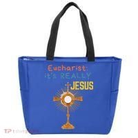 Front My Lord Monstrance Back Eucharist ItS Really Jesus Tote Bag thumb 0