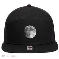 Full Moon Luna Astronomy Space Galaxy Stars 7 Panel Mesh Trucker Snapback Hat thumb 0