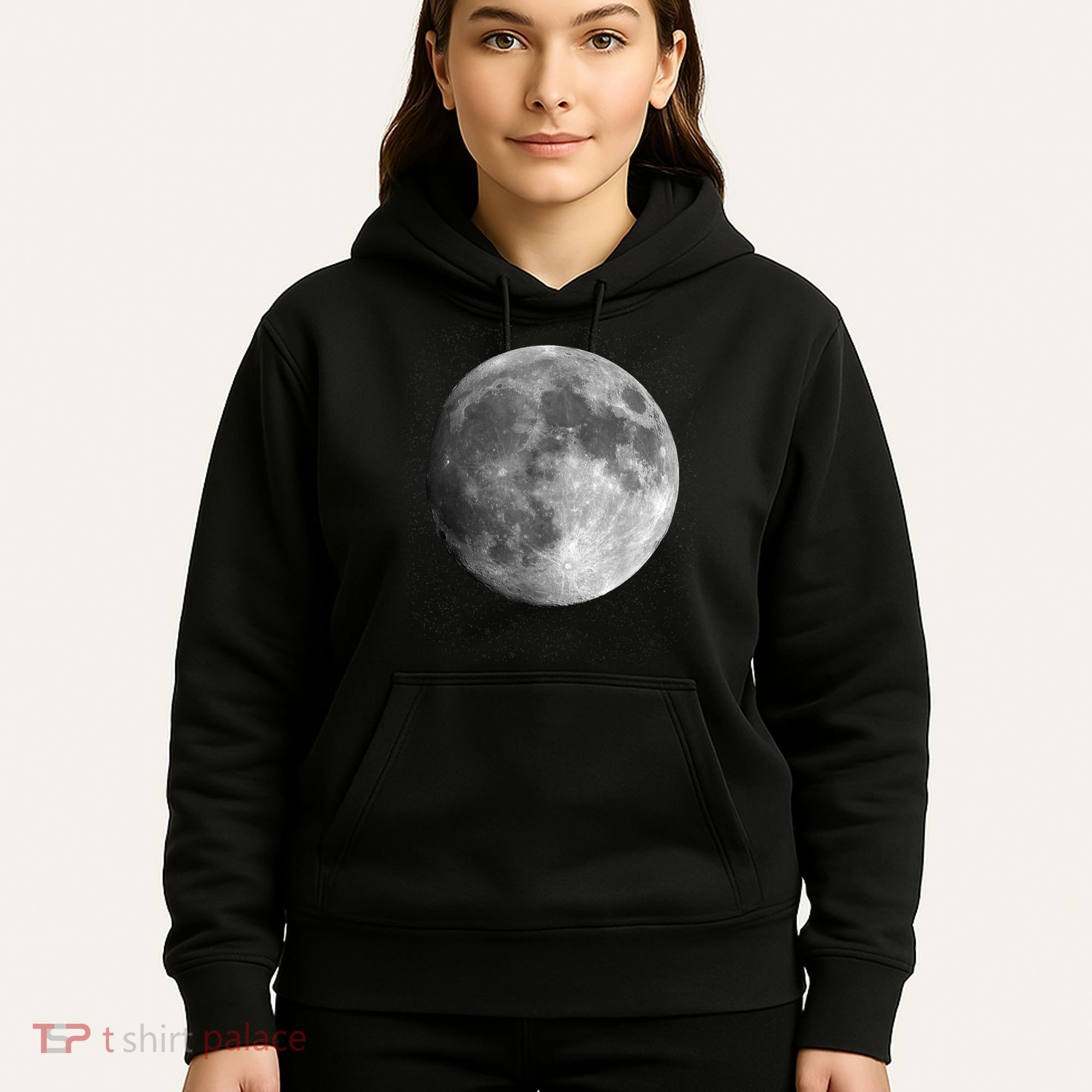 Full Moon Luna Astronomy Space Galaxy Stars Hoodie
