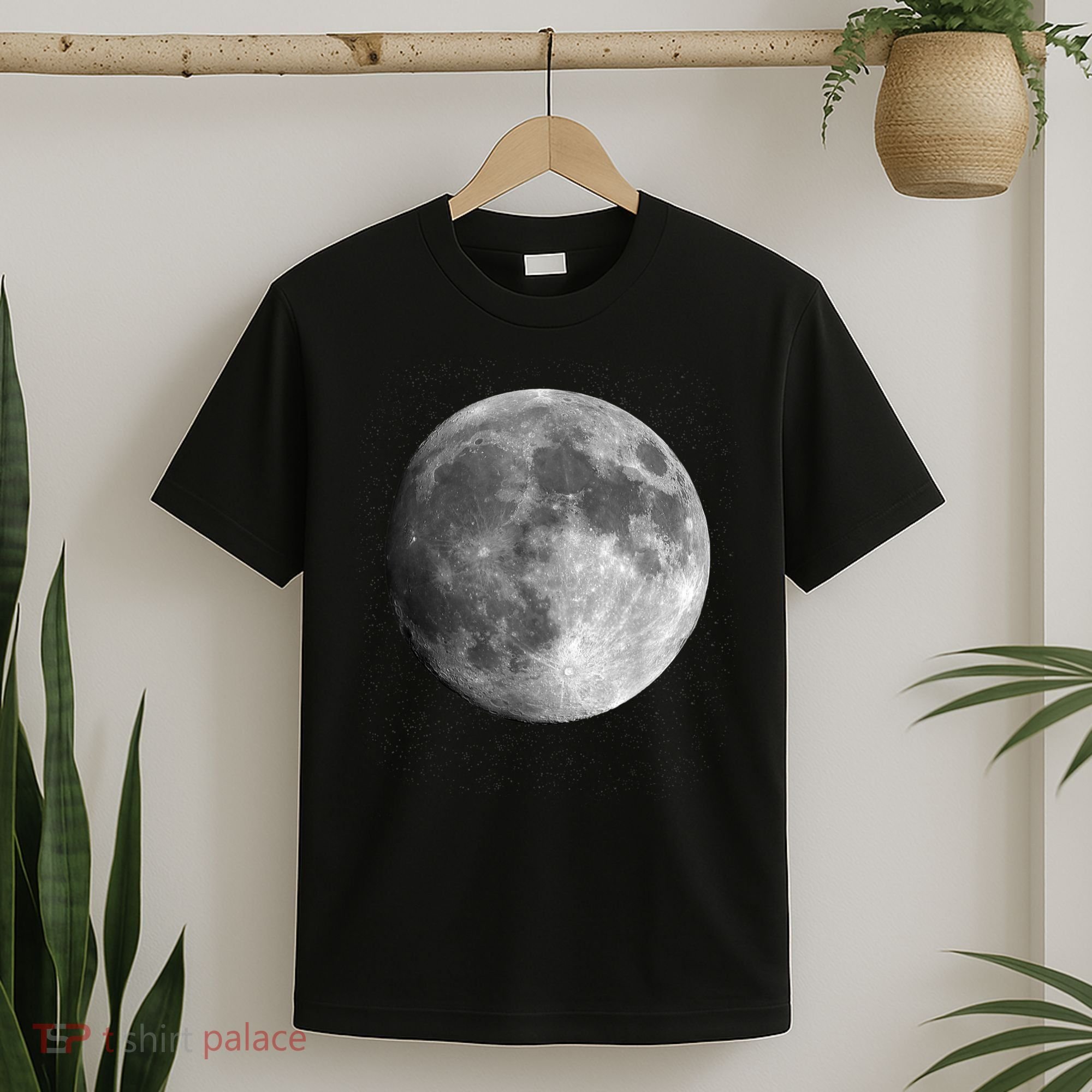 Full Moon Luna Astronomy Space Galaxy Stars T-Shirt