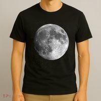 Full Moon Luna Astronomy Space Galaxy Stars T-Shirt thumb 3