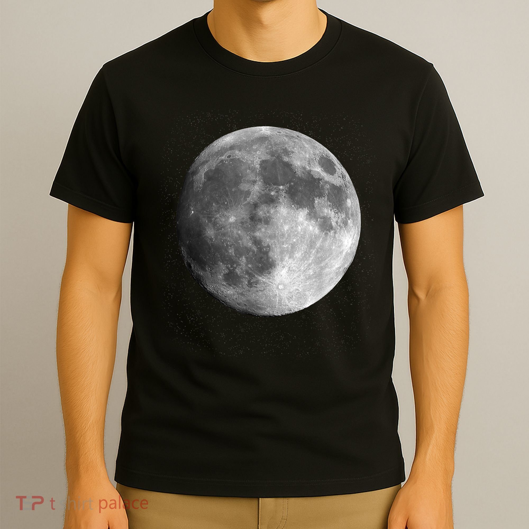 Full Moon Luna Astronomy Space Galaxy Stars T-Shirt