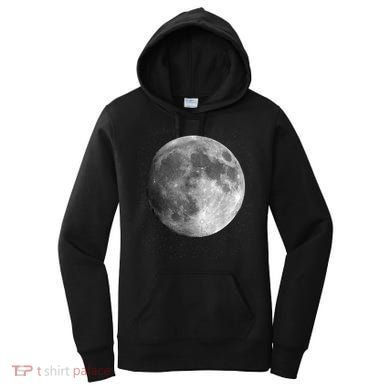 Full Moon Luna Astronomy Space Galaxy Stars Women's Hoodie