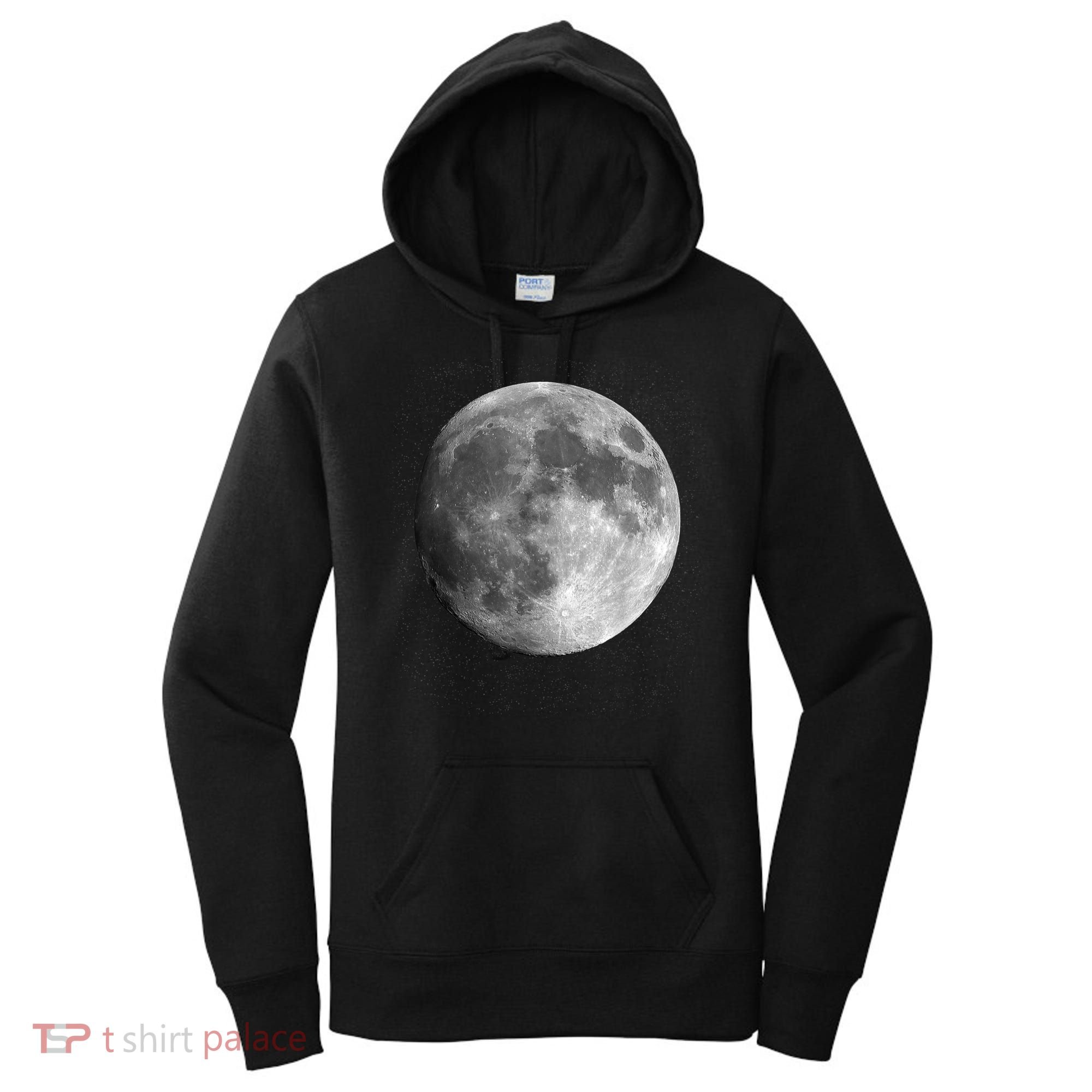 Full Moon Luna Astronomy Space Galaxy Stars Women's Hoodie