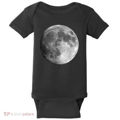 Full Moon Luna Astronomy Space Galaxy Stars Baby Bodysuit