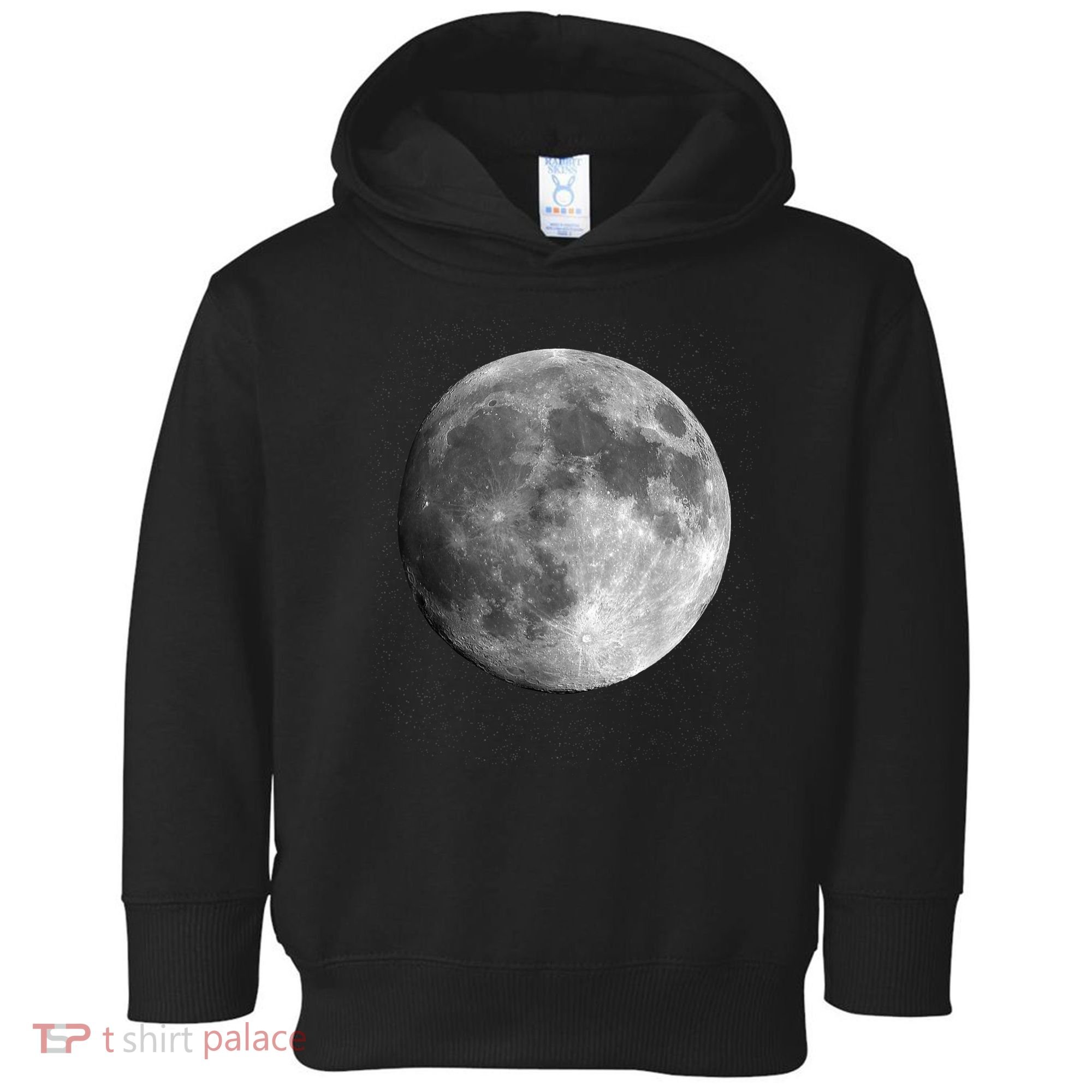 Full Moon Luna Astronomy Space Galaxy Stars Toddler Hoodie