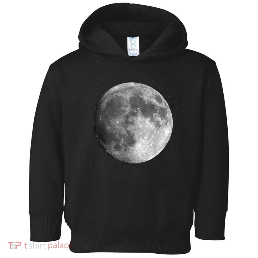 Full Moon Luna Astronomy Space Galaxy Stars Toddler Hoodie