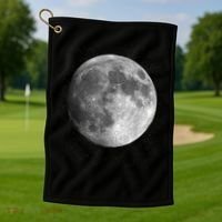 Full Moon Luna Astronomy Space Galaxy Stars Golf Towel thumb 1