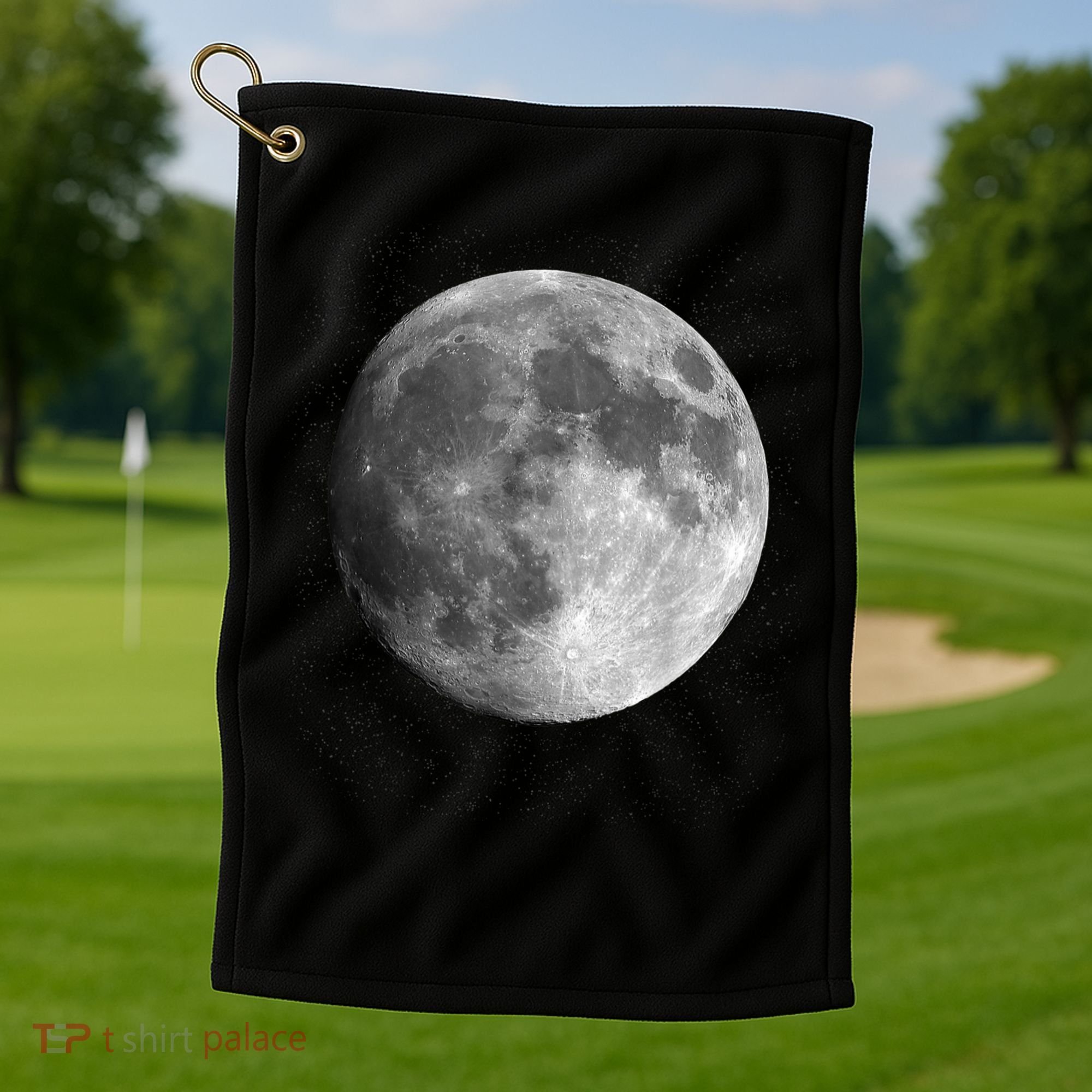 Full Moon Luna Astronomy Space Galaxy Stars Golf Towel