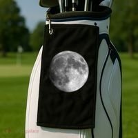 Full Moon Luna Astronomy Space Galaxy Stars Golf Towel thumb 2