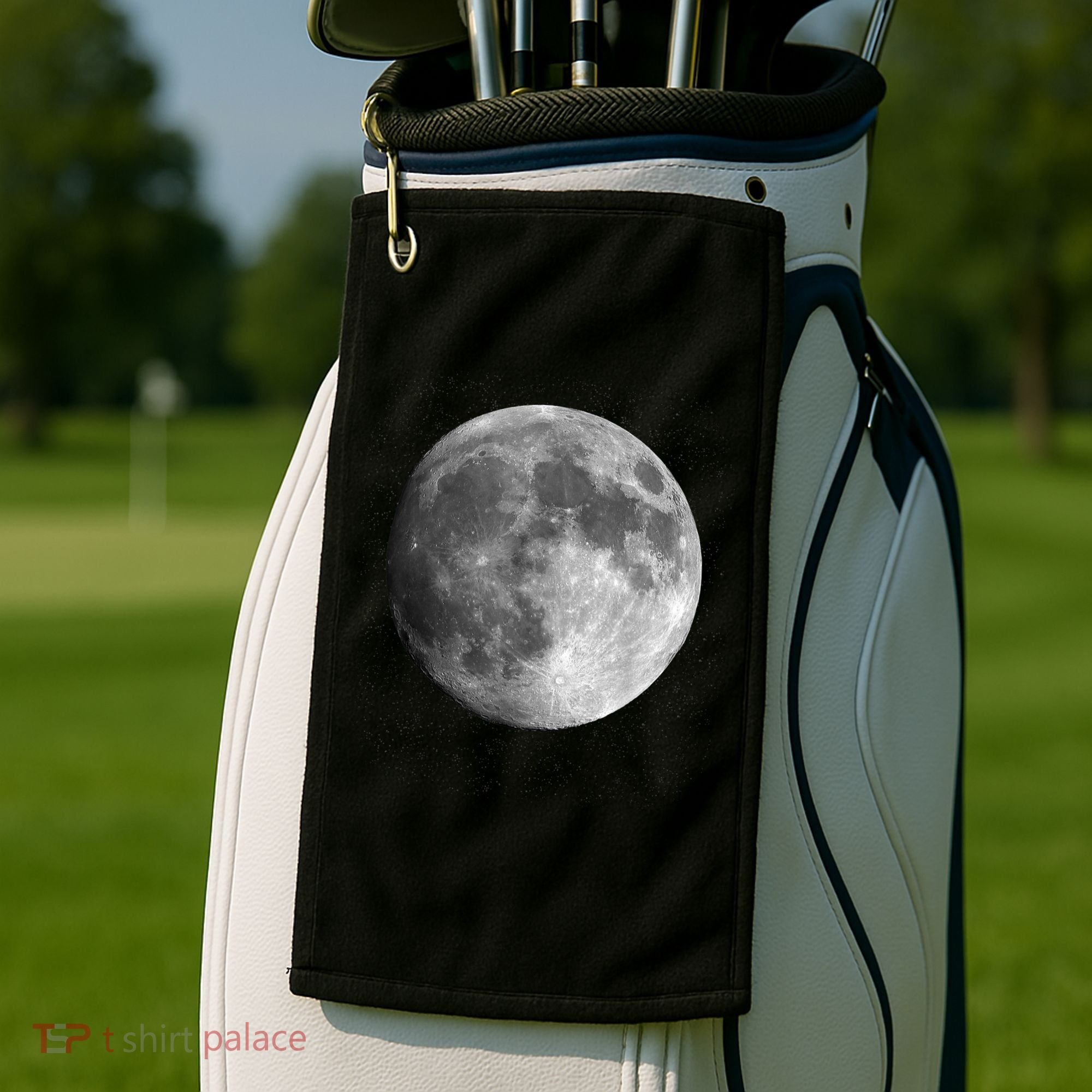 Full Moon Luna Astronomy Space Galaxy Stars Golf Towel