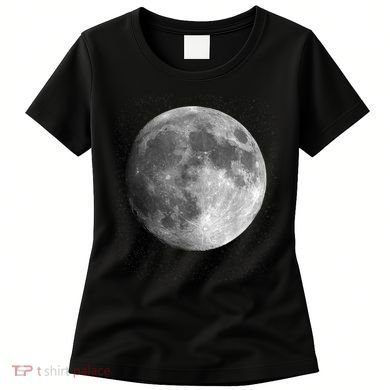 Full Moon Luna Astronomy Space Galaxy Stars Women's T-Shirt