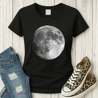 Full Moon Luna Astronomy Space Galaxy Stars Women's T-Shirt thumb 3