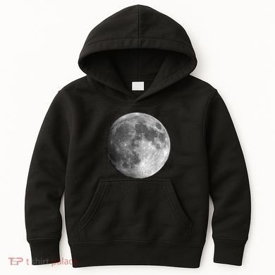 Full Moon Luna Astronomy Space Galaxy Stars Kids Hoodie