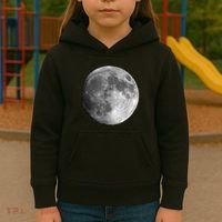 Full Moon Luna Astronomy Space Galaxy Stars Kids Hoodie thumb 3