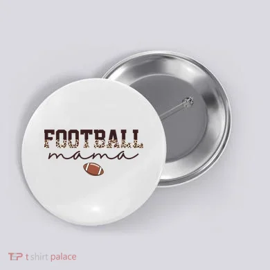 Football Mama Leopard Button
