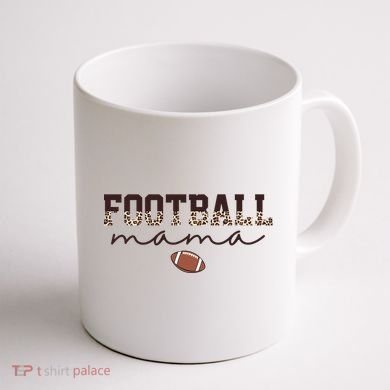 Football Mama Leopard Coffee Mug back