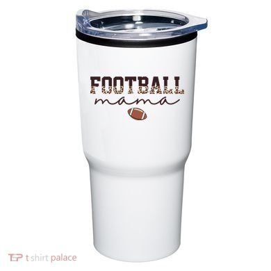 Football Mama Leopard Tumbler