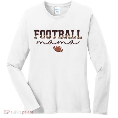 Football Mama Leopard Women's Long Sleeve Shirt