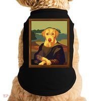 Funny Mona Lisa Yellow Lab Dog Art Parody Doggie Tank thumb 0