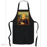 Funny Mona Lisa Yellow Lab Dog Art Parody Apron thumb 0