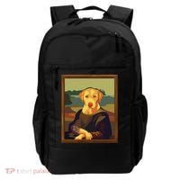 Funny Mona Lisa Yellow Lab Dog Art Parody Backpack thumb 0