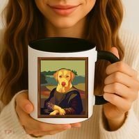 Funny Mona Lisa Yellow Lab Dog Art Parody Coffee Mug thumb 3