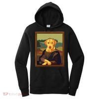 Funny Mona Lisa Yellow Lab Dog Art Parody Women's Hoodie thumb 0