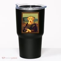 Funny Mona Lisa Yellow Lab Dog Art Parody Tumbler thumb 0