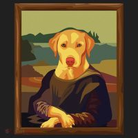 Funny Mona Lisa Yellow Lab Dog Art Parody Tumbler thumb 3