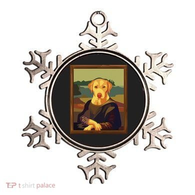 Funny Mona Lisa Yellow Lab Dog Art Parody Ornament