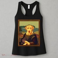 Funny Mona Lisa Yellow Lab Dog Art Parody Women's Tank Top thumb 3