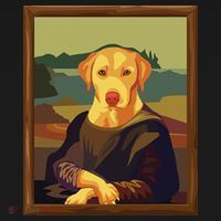Funny Mona Lisa Yellow Lab Dog Art Parody Baby Bodysuit thumb 2