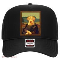 Funny Mona Lisa Yellow Lab Dog Art Parody Hat thumb 0