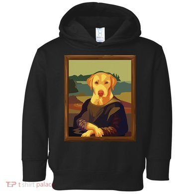 Funny Mona Lisa Yellow Lab Dog Art Parody Toddler Hoodie