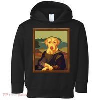 Funny Mona Lisa Yellow Lab Dog Art Parody Toddler Hoodie thumb 0