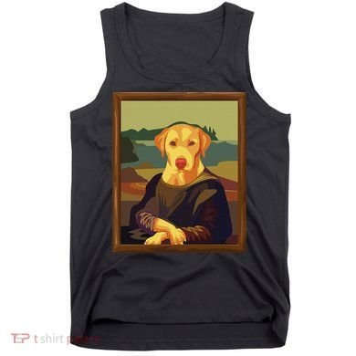 Funny Mona Lisa Yellow Lab Dog Art Parody Tank Top
