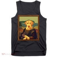 Funny Mona Lisa Yellow Lab Dog Art Parody Tank Top thumb 0