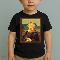 Funny Mona Lisa Yellow Lab Dog Art Parody Toddler T-Shirt thumb 2