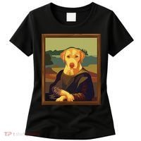 Funny Mona Lisa Yellow Lab Dog Art Parody Women's T-Shirt thumb 0