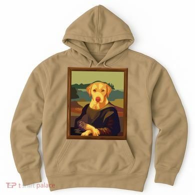 Funny Mona Lisa Yellow Lab Dog Art Parody Hoodie