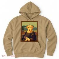Funny Mona Lisa Yellow Lab Dog Art Parody Hoodie thumb 0