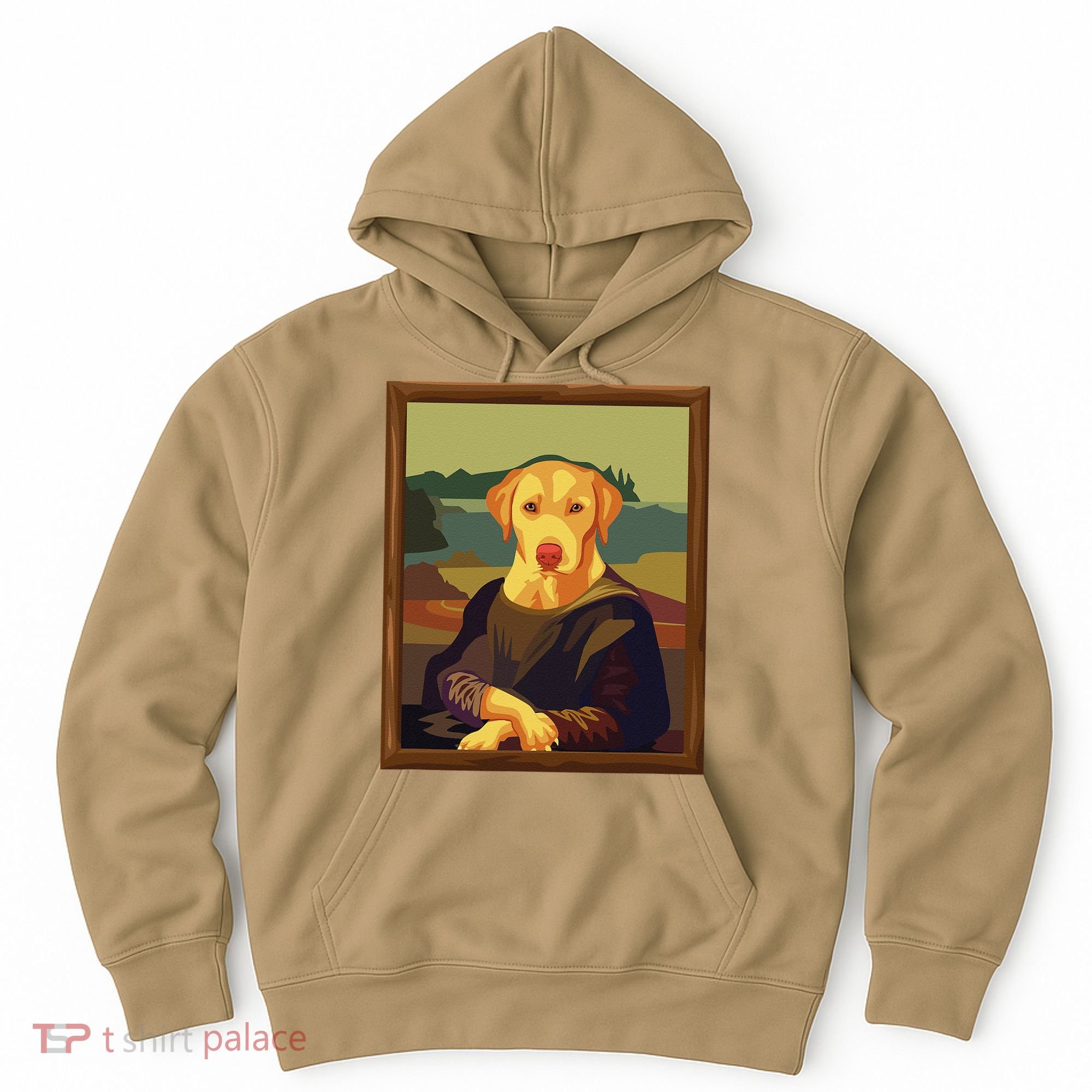 Funny Mona Lisa Yellow Lab Dog Art Parody Hoodie