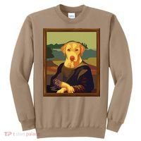 Funny Mona Lisa Yellow Lab Dog Art Parody Sweatshirt thumb 0