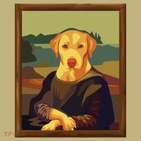 Funny Mona Lisa Yellow Lab Dog Art Parody Sweatshirt thumb 2