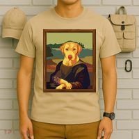 Funny Mona Lisa Yellow Lab Dog Art Parody T-Shirt thumb 6