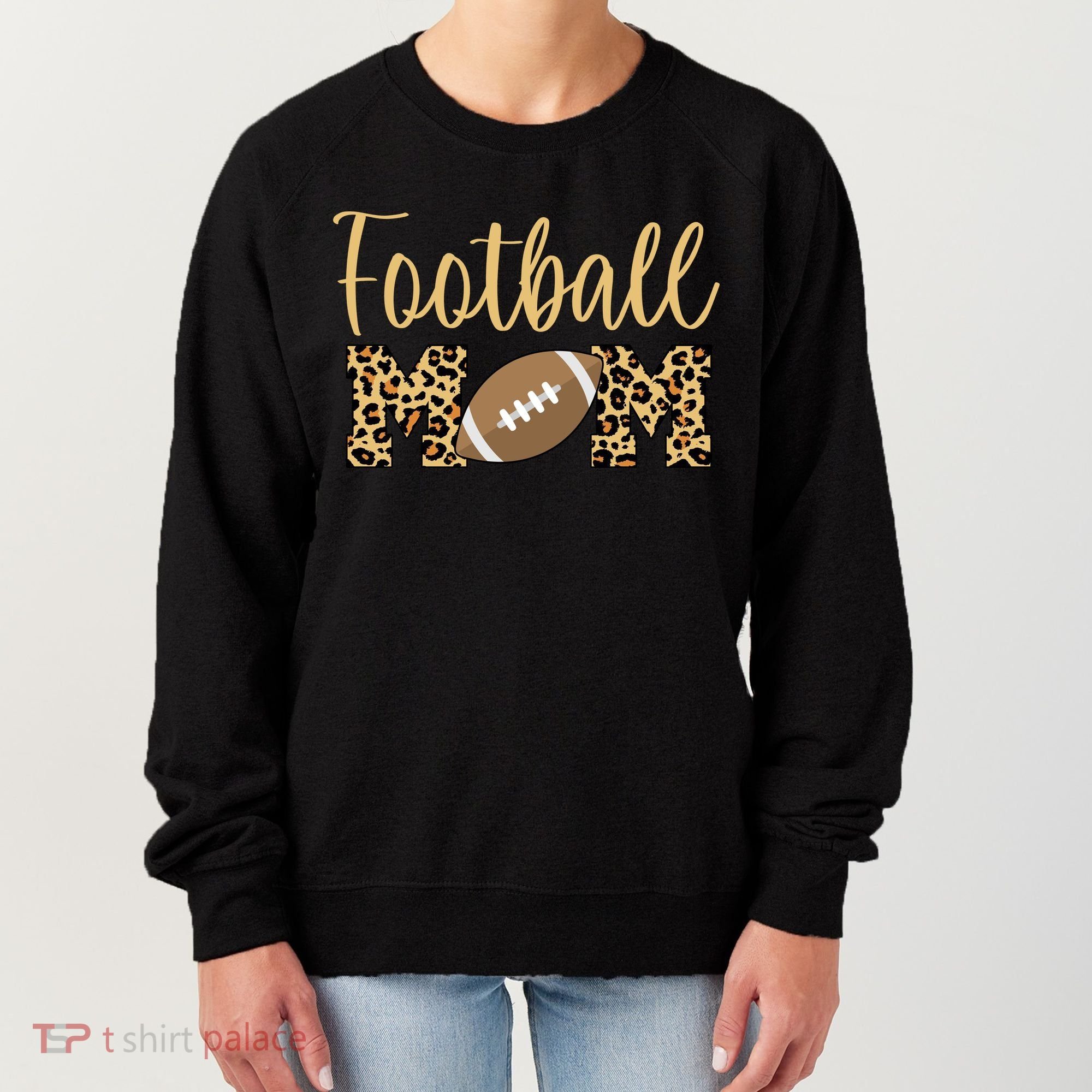 Football Mom Leopard Cute Logo Fan Women's Sweatshirt
