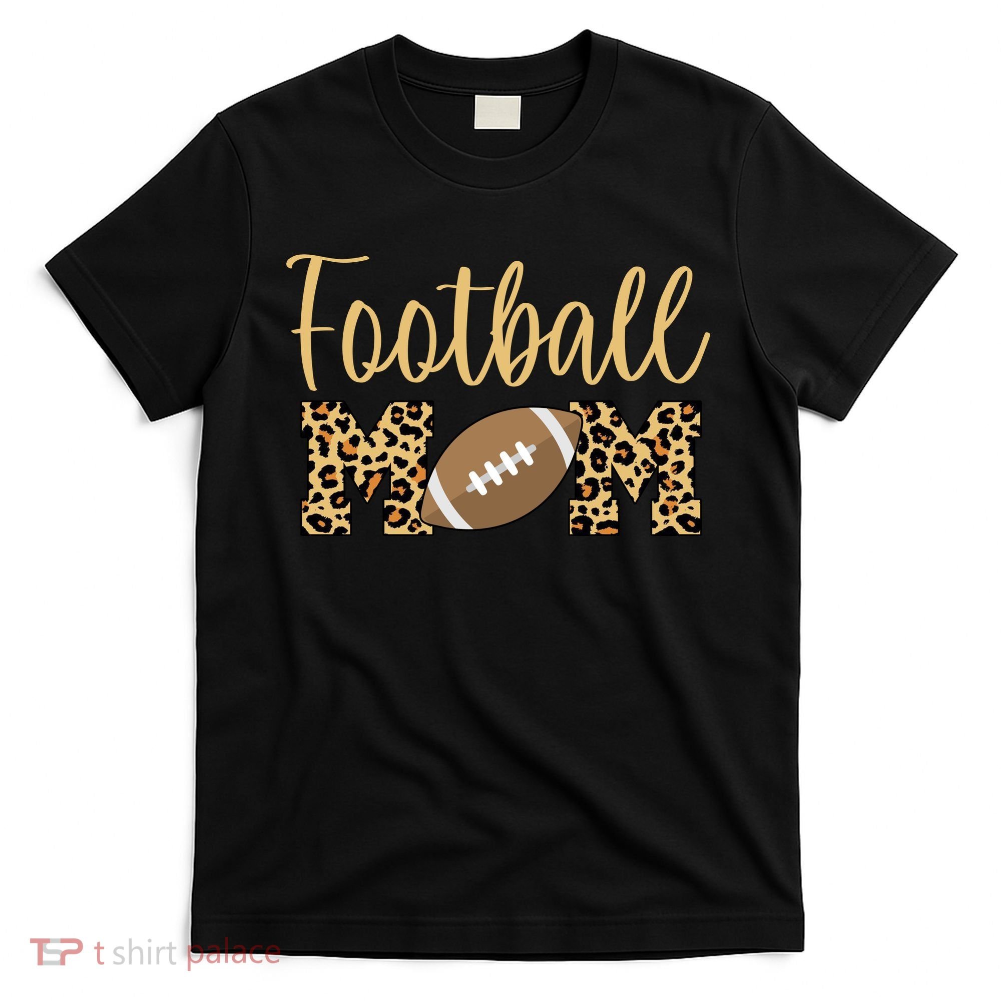 Football Mom Leopard Cute Logo Fan T-Shirt